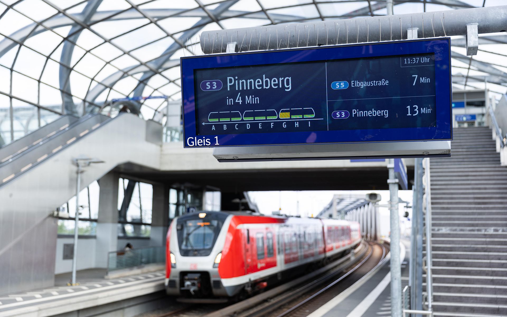 Db Lightgate Anzeige mit Abschnittskennzeichnung