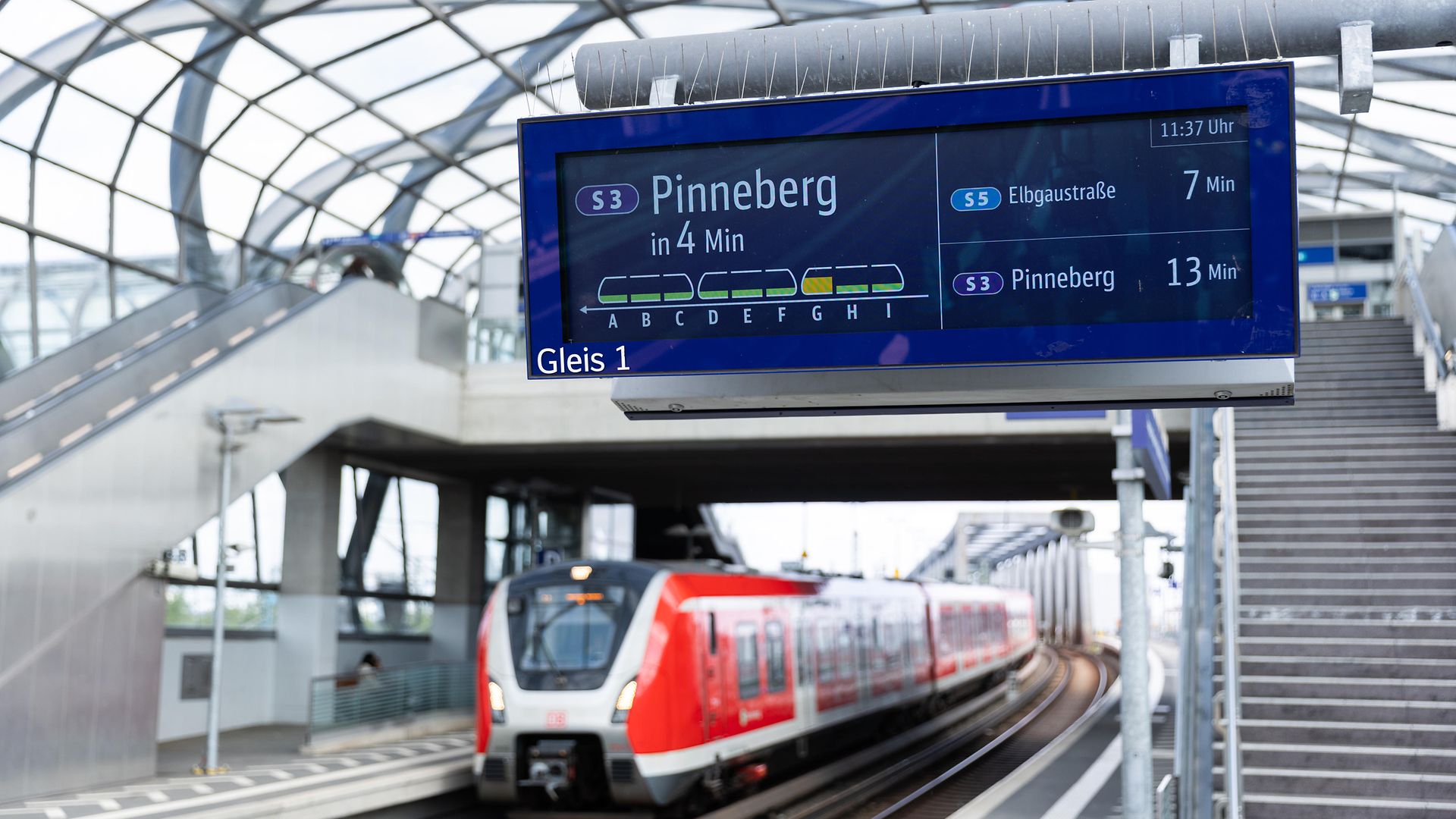 Db Lightgate Anzeige mit Abschnittskennzeichnung