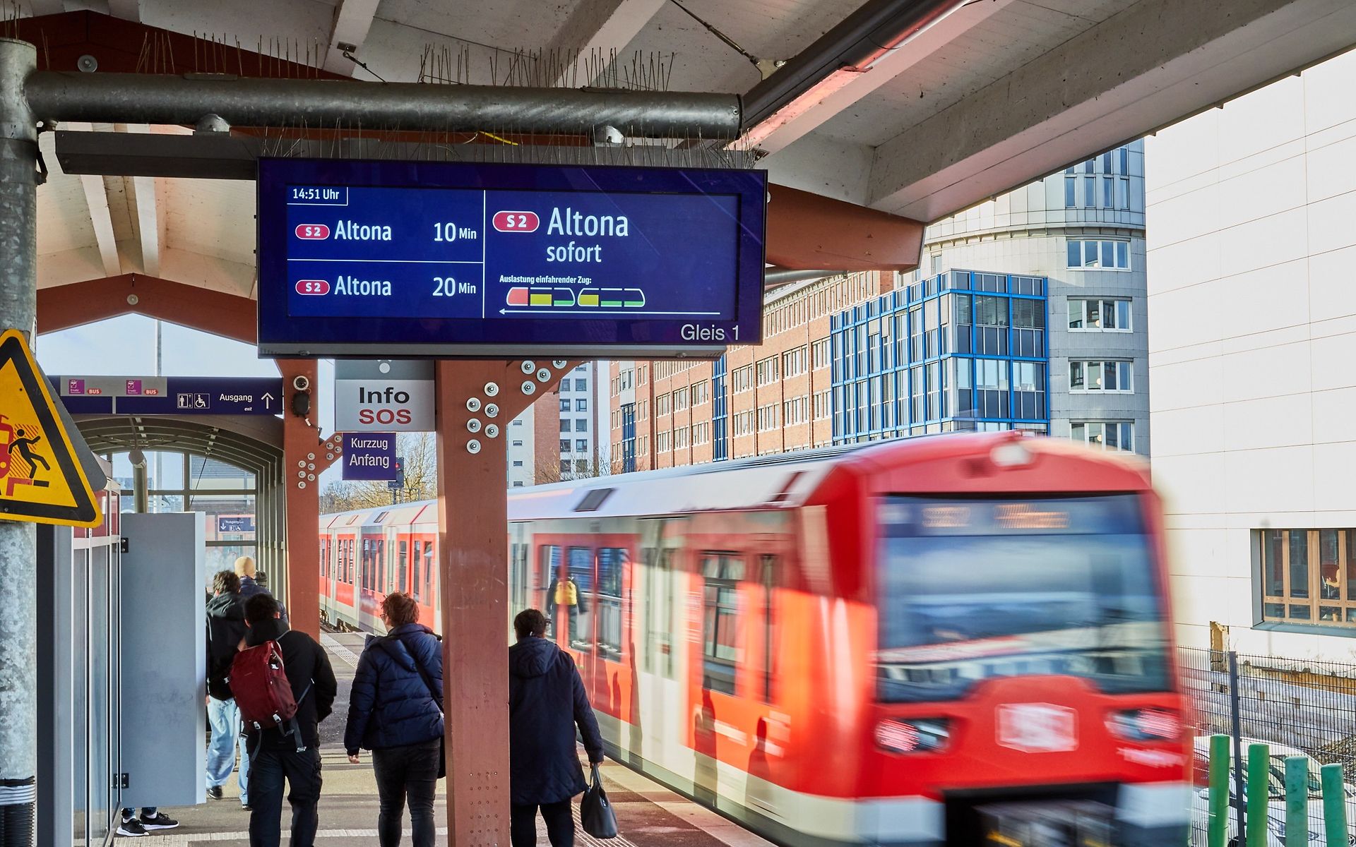 Anzeige DB Lightgate am Bahnsteig