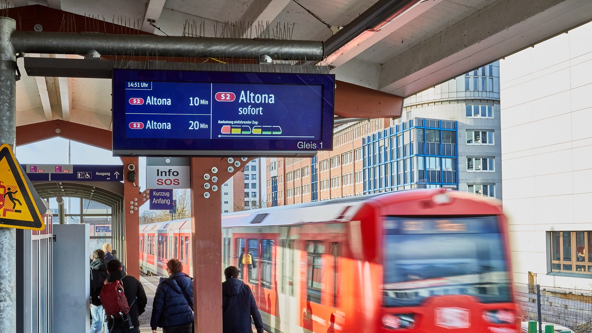 Anzeige DB Lightgate am Bahnsteig